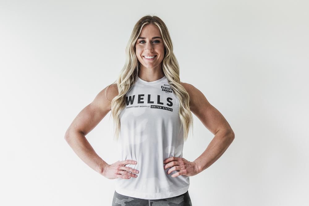 NOBULL Crossfit Games® 2021 Wells Jerseys Bayan - Beyaz Camo - Turkiye (TFU-024573)